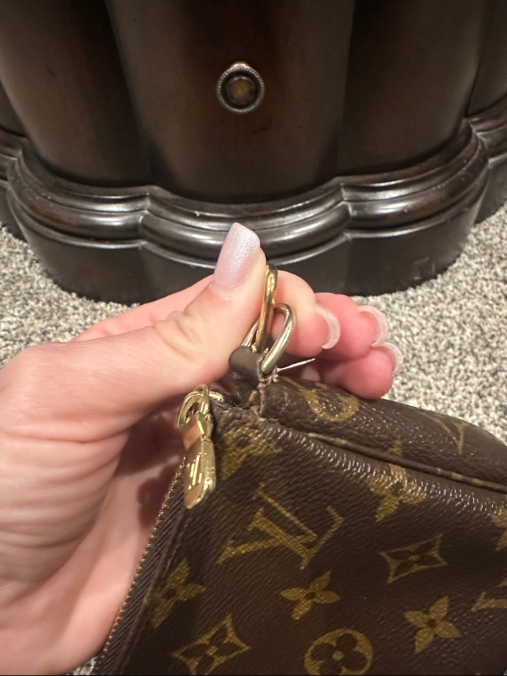 Louis Vuitton Monogram Canvas Shoulder Pochette in Brown and Tan - Picture 8 of 16